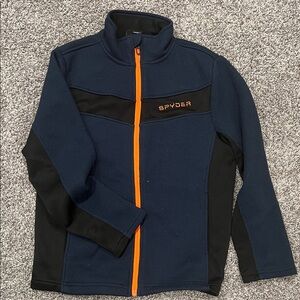 Spyder Blue and Black Jacket with Orange Zipper